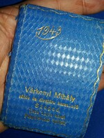 Antik 1943 Várkonyi Mihály rőfös kereskedő (Szeged Püspök bazár) reklám notesz naptára képek szerint