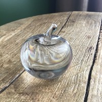 Old glass apple leaf weight