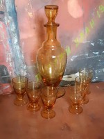 Set of amber liqueur