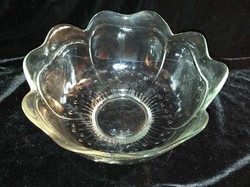 Glass serving bowl 23 cm in the shape of a flower