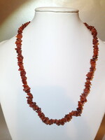 Mineral necklace with carnelian stones