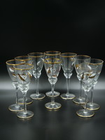 Enameled glass stemmed glasses (10 pcs)