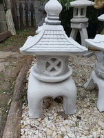 Ritka Japán kertépítő Kő lámpa Nagy 63cm Feng Shui  kerti tó pagoda lámpás  szobor