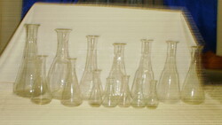 Régi kocsmai, vendéglátós, koronás jelzésű, hitelesített kiöntő, porciós üveg palack-14 darab együtt