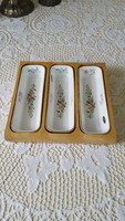 3-piece Aynsley porcelain tray, in an original wooden frame