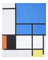 Piet Mondrian - Kék, piros, fekete, sárga, szürke kompozíció - reprint
