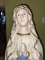 Antik nagyméretű kézzel festett Lourdess-i Szűz Mária szobor 70 cm