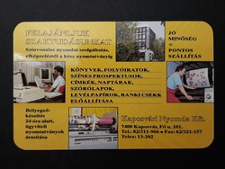 Card Calendar 1994 - Kaposvár Printing Co., Ltd. With inscription - retro calendar