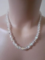 Czech crystal aurora borealis necklace with 835 silver clasp
