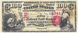 USA / California / /100 dollár 1875 REPLIKA
