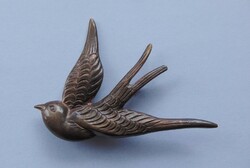 Régi bronz madár bross