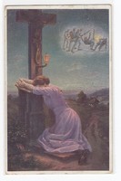 Katonai művészi képeslap képeslap 1916 Pozsony "Érte könyörgők"!