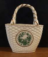 Herend Indian basket pattern basket