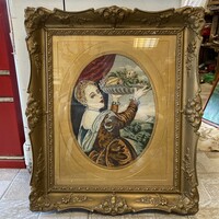 Antique blondel picture frame with tapestry
