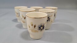 Zsolnay Búzavirágos, kézzel festett porcelán pálinkás készlet
