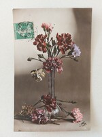 Old floral postcard postcard with carnations