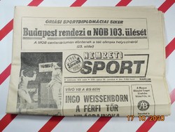 Old retro newspaper daily - national sport - 15.06.1991. - As a birthday present