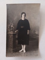 Old postcard photo postcard lady