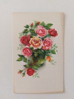 Old floral postcard postcard with roses