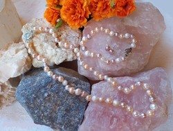 Real room. Tricolor freshwater pearl set of selected beads, neck+arm+ear