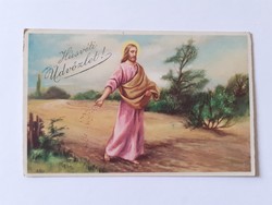 Old Easter postcard 1947 postcard Jesus with the sower