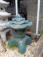 Ritka Yukimi Japán kertépítő Kő lámpa  Feng Shui  kerti tó pagoda műkő szobor