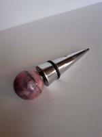 Retro Ceramic Jaspis Globe-Shaped Steel and Glass Stopper