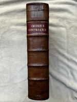 Cruden's Concordance 1761 antik könyv, rendkívül ritka!