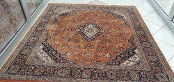3168 HINDU Keshan NÉGYZET kézi gyapjú perzsa szőnyeg 200X200CM INGYEN FUTÁR