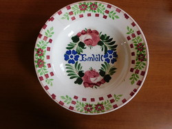 Hollóházi Szakmáry tányér - Emlék felirattal (1939-49)
