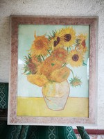 Gyönyörű modern alkotás,Vincent Van Gogh Napraforgó csendélet Nyomda technika  Dekoráció gyüjtemény.