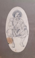 Bosnian boy - pencil drawing (33x21 cm) from the estate of imre greguss?