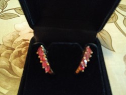 For sale below the price! Gold-plated silver earrings with ruby stones
