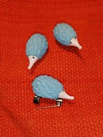 Hedgehog brooch with earrings (959)