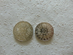 Ausztria ezüst 100 schilling 1979 - 50 schilling 1966