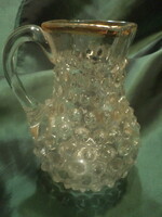 XIX. Century blown glass jug with a cam
