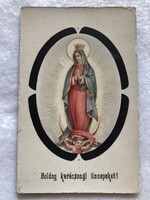 Antik, régi aranyozott, litho Karácsonyi képeslap                                      -3.