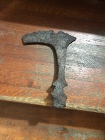 Középkori kovácsolt vas bárd, gyűjtőknek, 22 cm-es nagyságú
