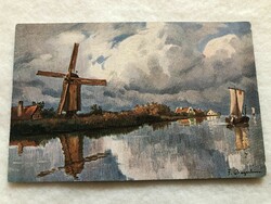 Antique postcard with long address - post clean -3.
