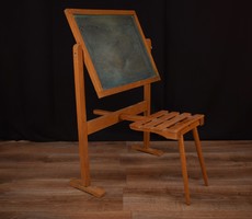 Mid Century / Retró Gyerek Rajztábla székkel / Régi Tábla / fa / kis szék