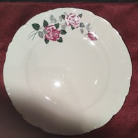 MZ cseh rózsás porcelán  tálaló,  süteményes - jelzett, aranyozott szélű
