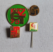 4 small badges from the 70s