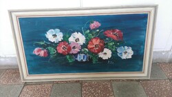 OSZTRÁK MŰVÉSZ 80-as évek OLAJ / VÁSZON 89X49cm keretezett