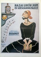 Hazai likőr rum plakát 1970-es évek print