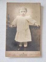 Antique children's photo of today's elf and his companion Budapest photo with a little girl bunny