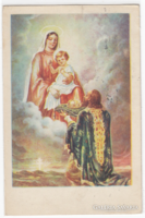 Üdvözlő képeslap vallásos "A szent-korona Felajánlása"