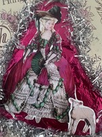 Easter or Christmas tree decoration with lady lamb made of old and new materials