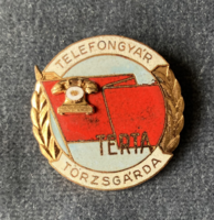 TERTA Telefongyár törzsgárda jelvény (arany színű)