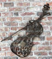 Wrought iron wall violin decoration (83x40cm)