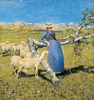 Giovanni Segantini - Délben az Alpokban - reprint